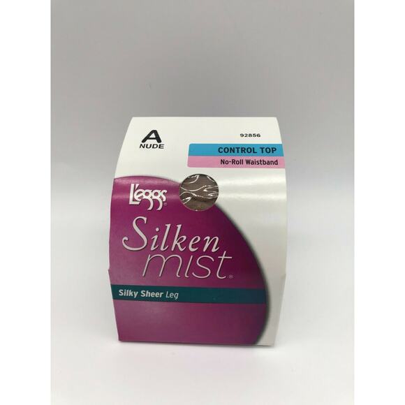 Leggs Women's Silken Sheer No-Roll Waistband Control Top Panty Hose Nude Size A - Picture 10 of 12